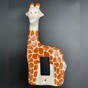 Oversized Child Nursery Giraffe Single Switch Plate Cover Ceramic Jungle Safari